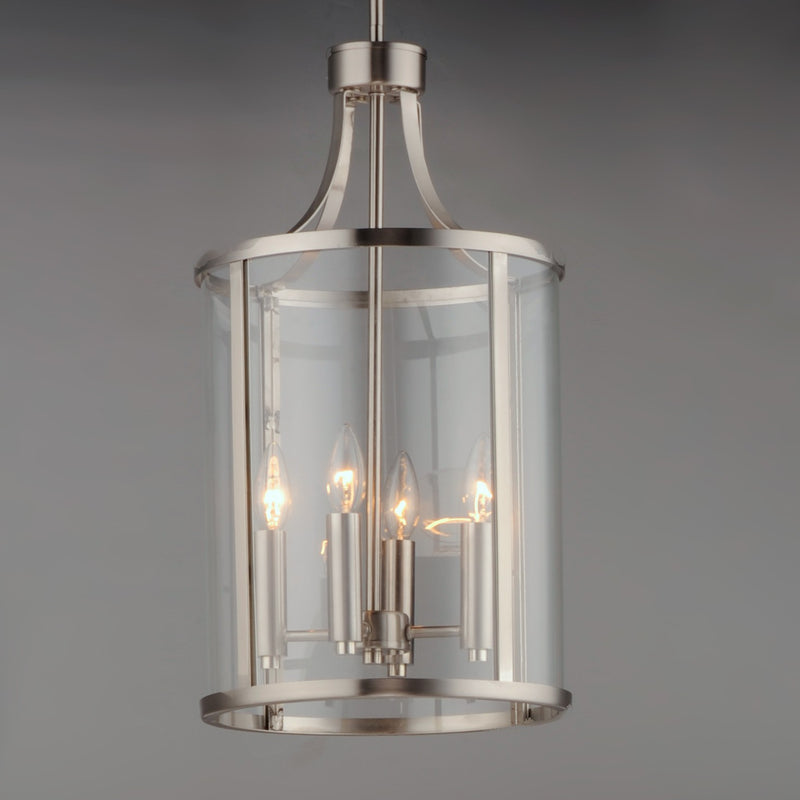 Maxim 25253CLSN Four Light Pendant, Satin Nickel