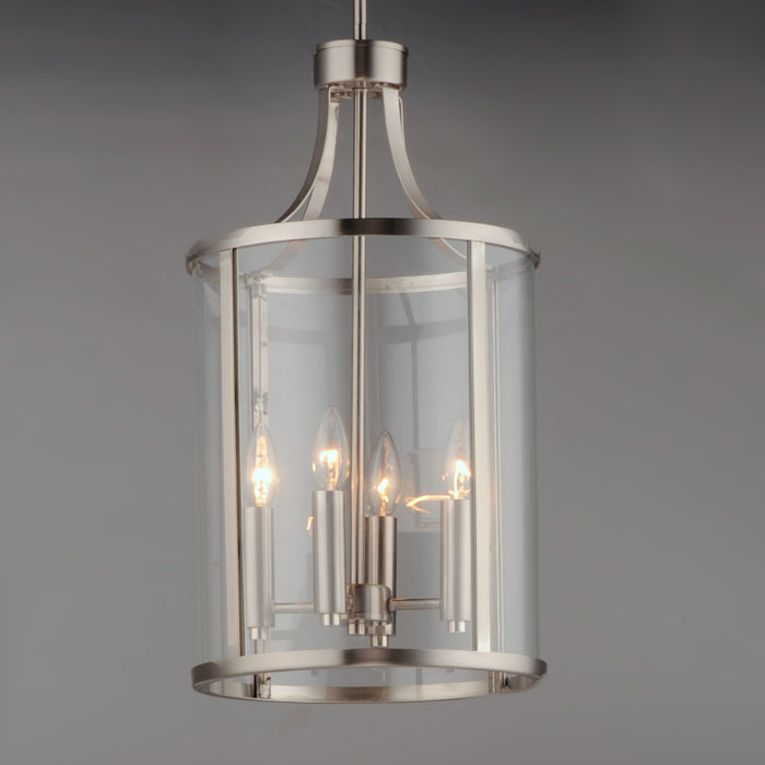 Maxim 25253CLSN Four Light Pendant, Satin Nickel