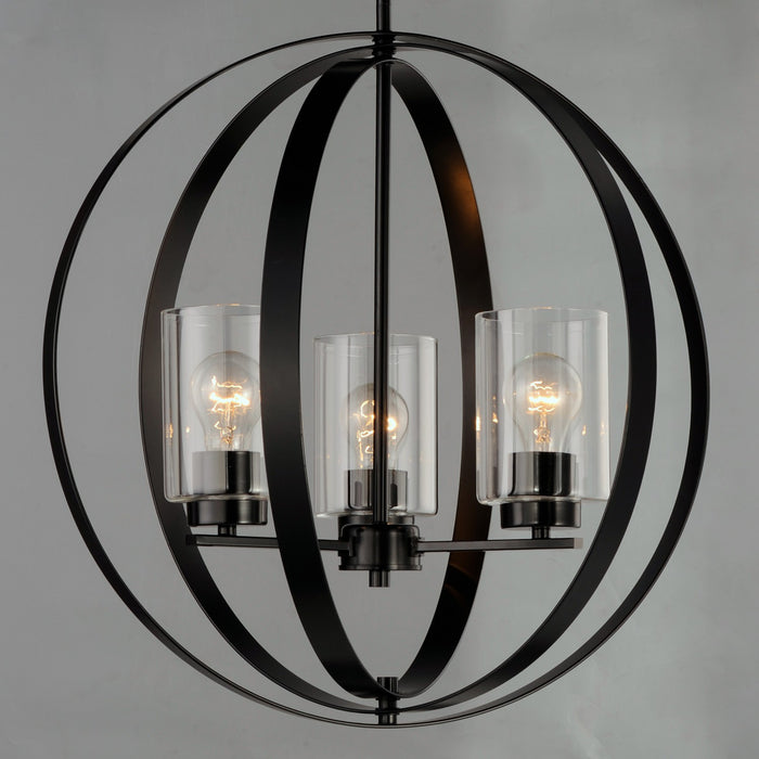 Maxim 25254CLBK Three Light Pendant, Black