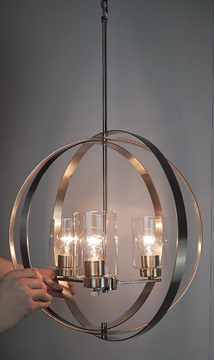 Maxim 25254CLSN Three Light Pendant, Satin Nickel