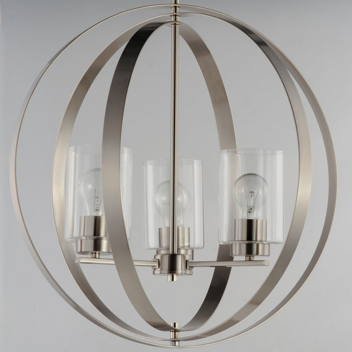 Maxim 25254CLSN Three Light Pendant, Satin Nickel