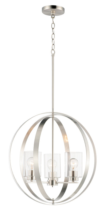 Maxim 25254CLSN Three Light Pendant, Satin Nickel