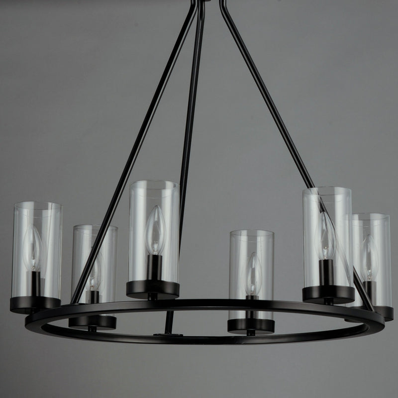Maxim 25255CLBK Six Light Chandelier, Black