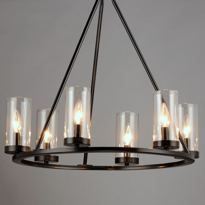 Maxim 25255CLBK Six Light Chandelier, Black
