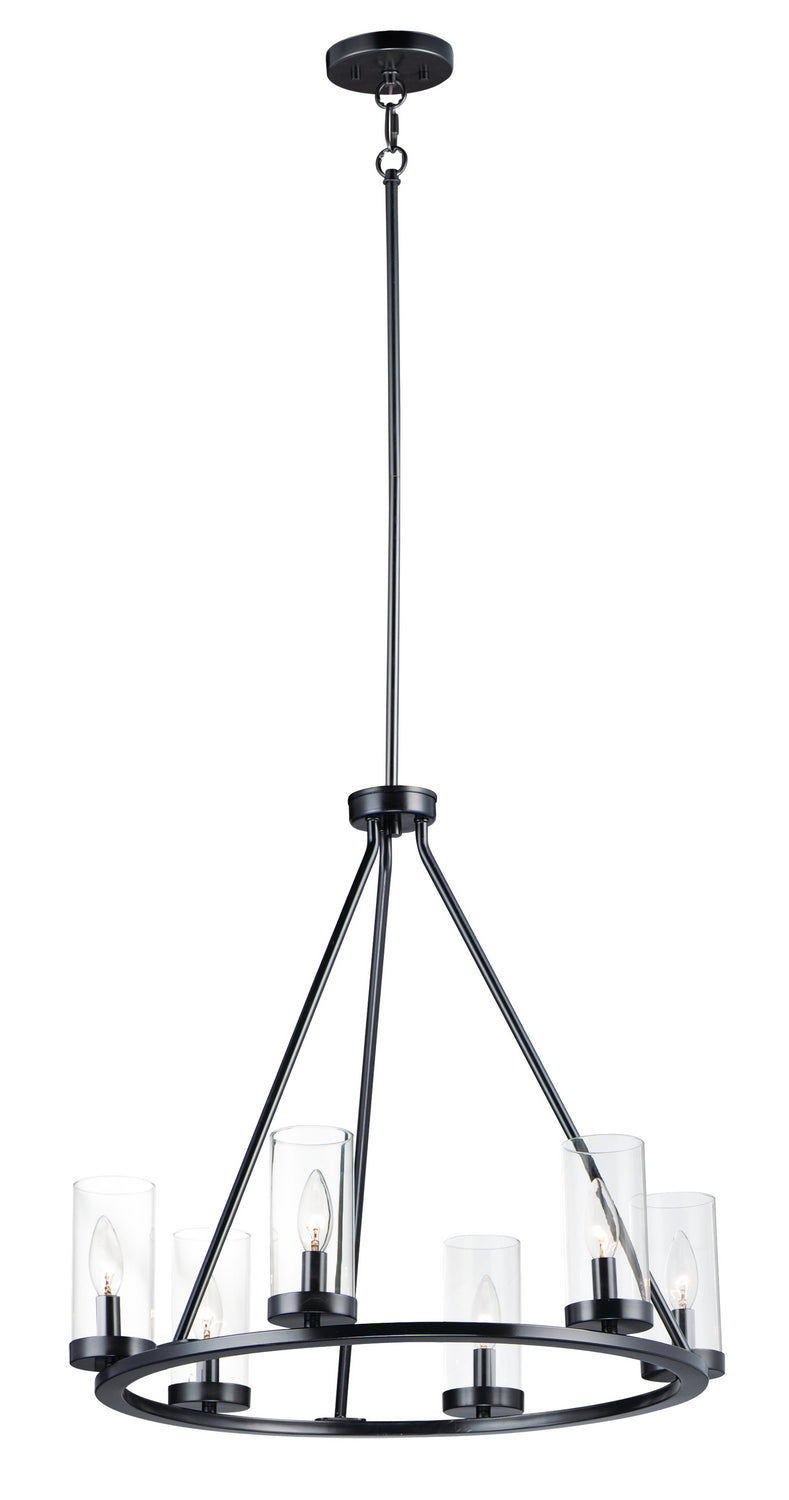 Maxim 25255CLBK Six Light Chandelier, Black