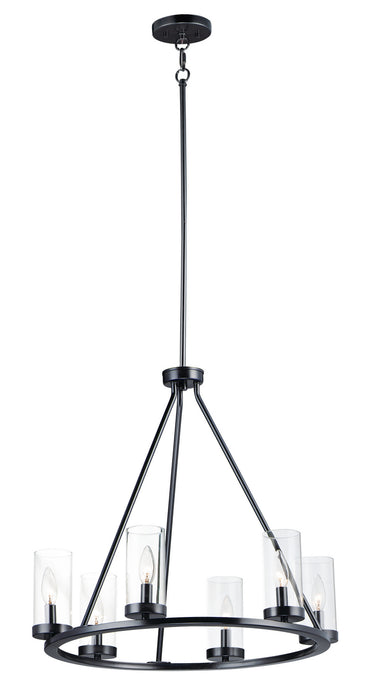 Maxim 25255CLBK Six Light Chandelier, Black