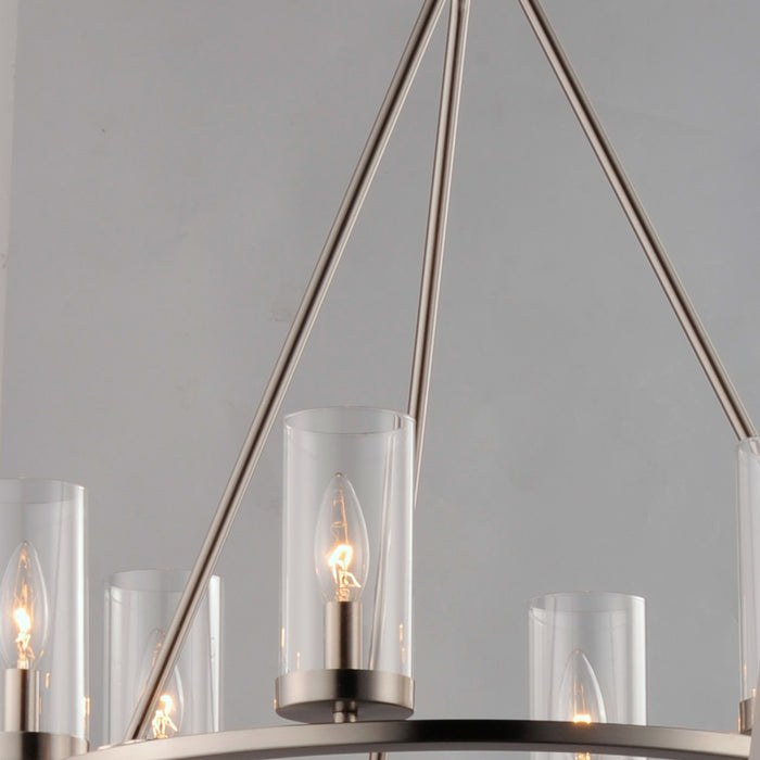 Maxim 25255CLSN Six Light Chandelier, Satin Nickel