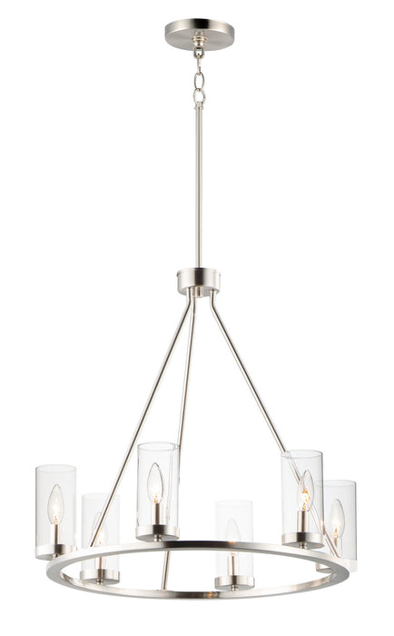 Maxim 25255CLSN Six Light Chandelier, Satin Nickel