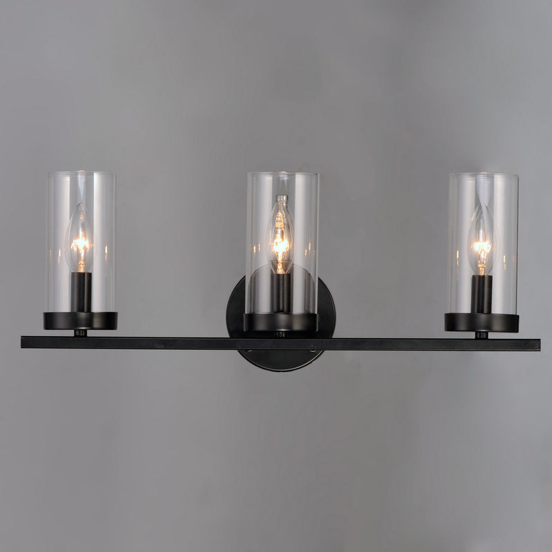 Maxim 25257CLBK Three Light Bath Vanity, Black
