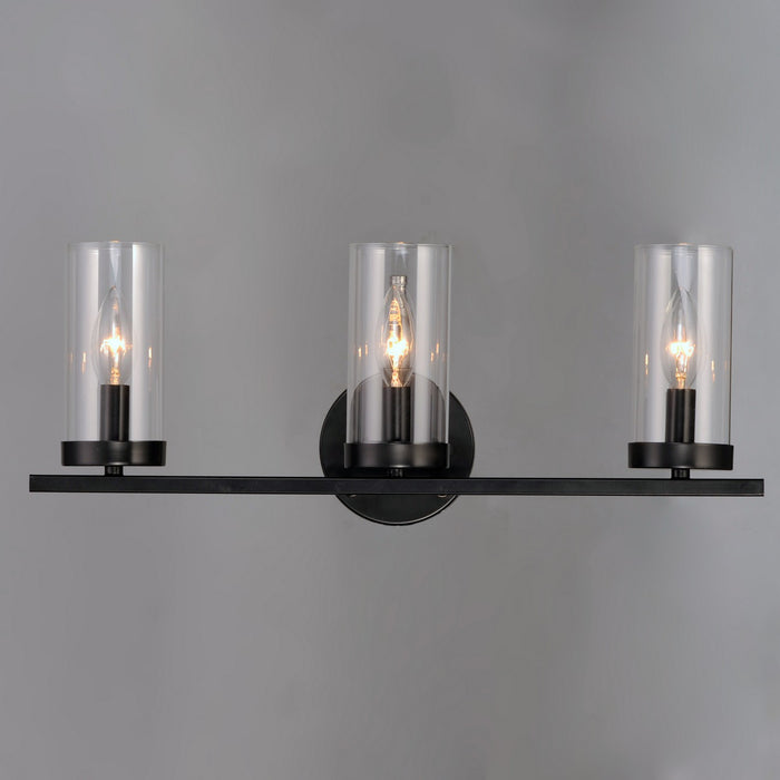 Maxim 25257CLBK Three Light Bath Vanity, Black