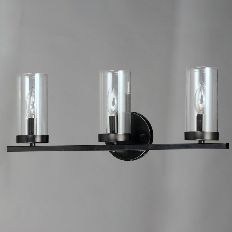Maxim 25257CLBK Three Light Bath Vanity, Black