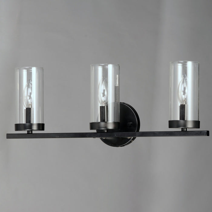 Maxim 25257CLBK Three Light Bath Vanity, Black