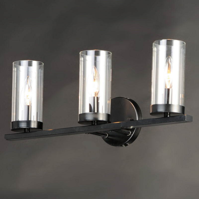 Maxim 25257CLBK Three Light Bath Vanity, Black