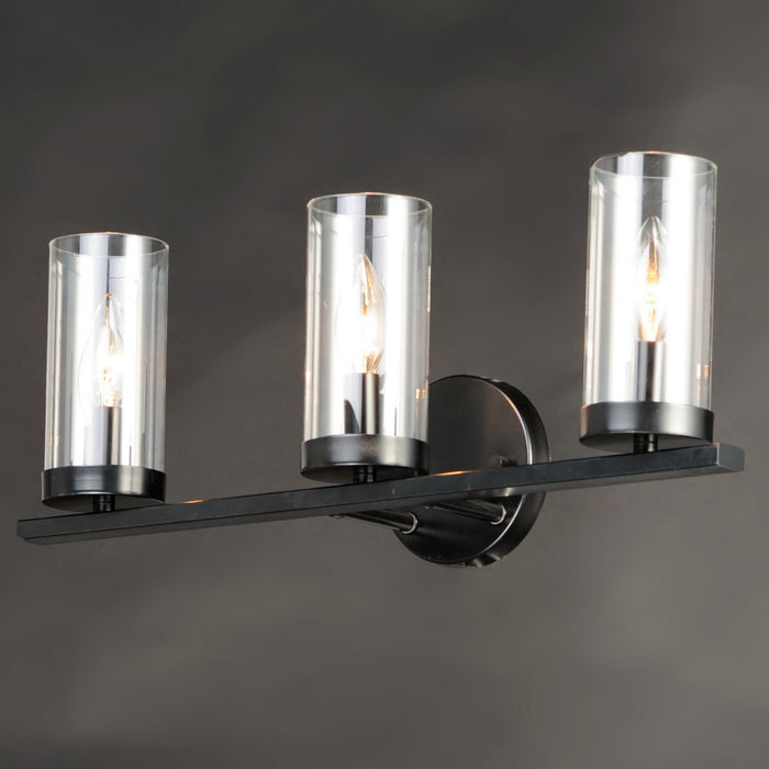 Maxim 25257CLBK Three Light Bath Vanity, Black