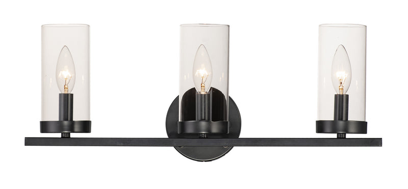 Maxim 25257CLBK Three Light Bath Vanity, Black