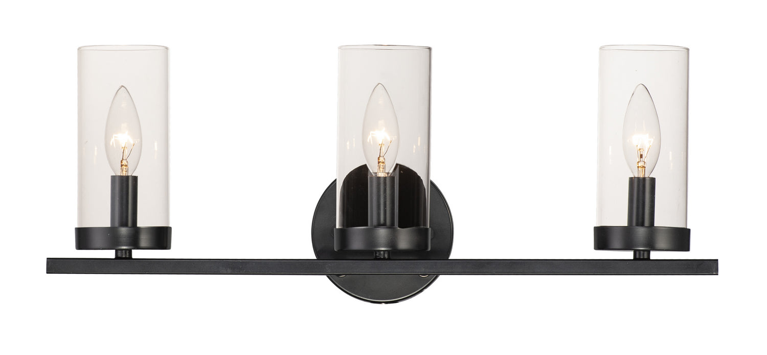 Maxim 25257CLBK Three Light Bath Vanity, Black