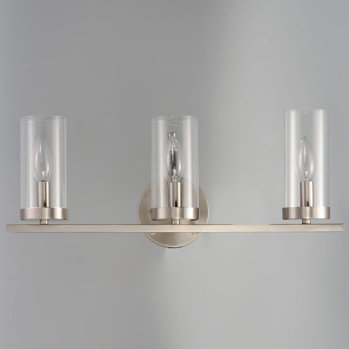 Maxim 25257CLSN Three Light Bath Vanity, Satin Nickel