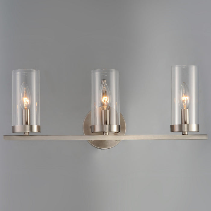 Maxim 25257CLSN Three Light Bath Vanity, Satin Nickel
