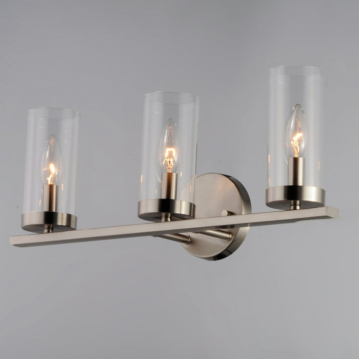 Maxim 25257CLSN Three Light Bath Vanity, Satin Nickel