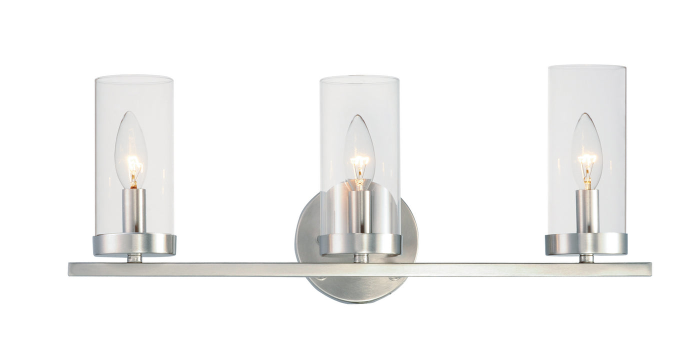 Maxim 25257CLSN Three Light Bath Vanity, Satin Nickel