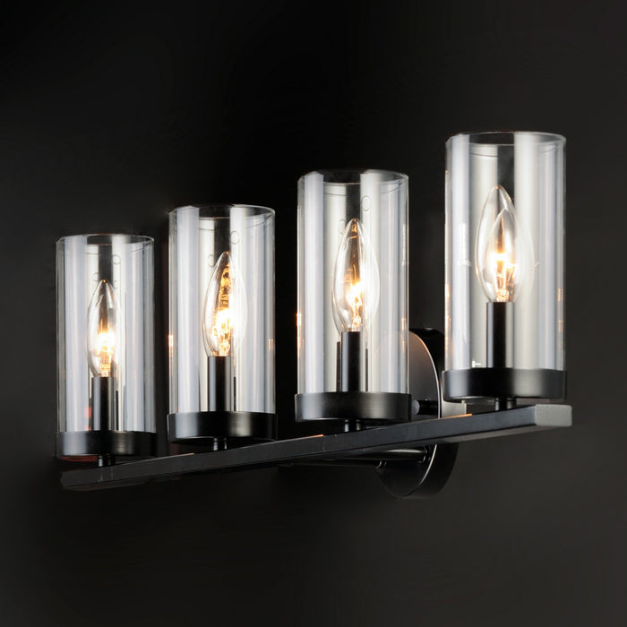 Maxim 25258CLBK Four Light Bath Vanity, Black