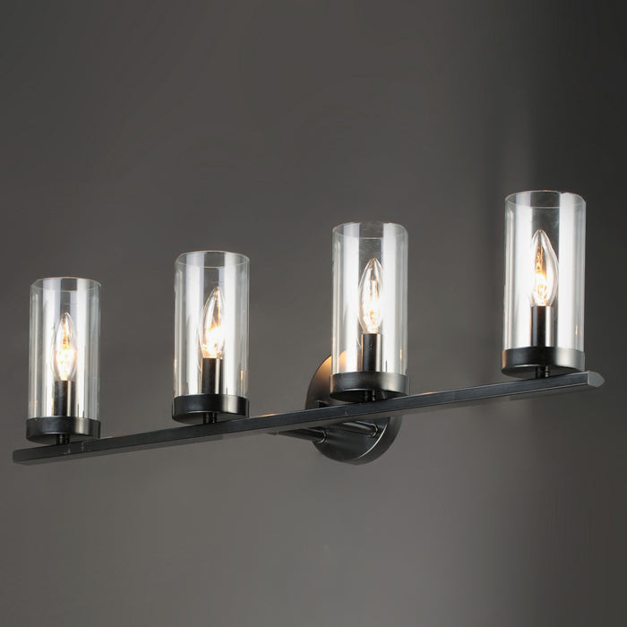 Maxim 25258CLBK Four Light Bath Vanity, Black