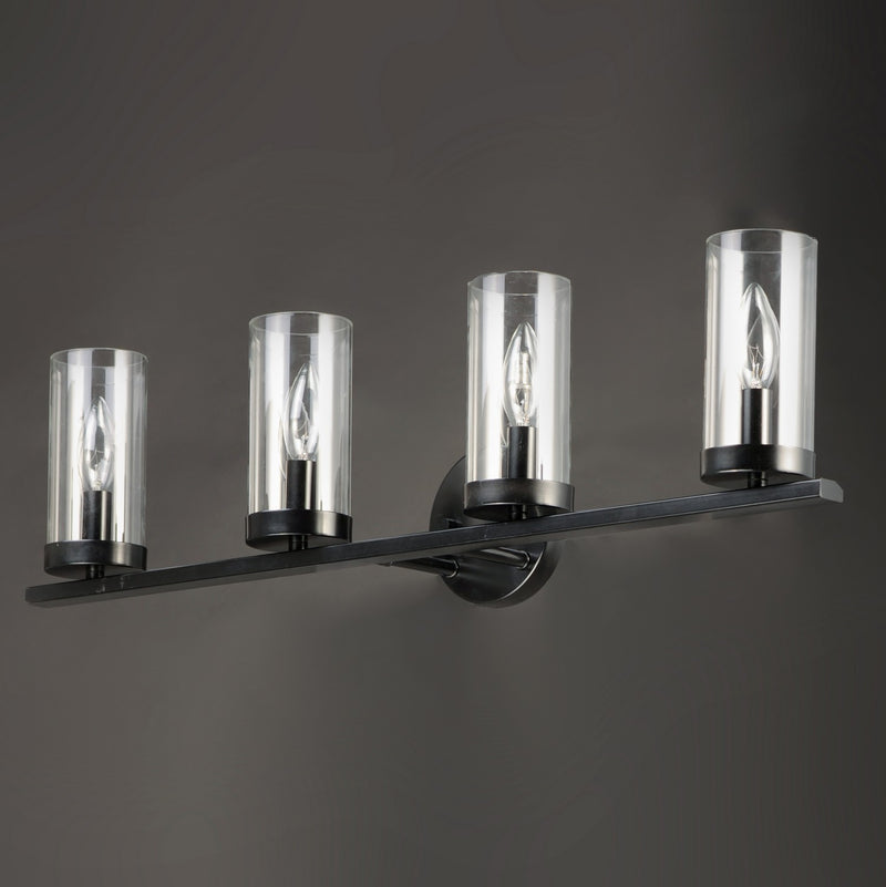 Maxim 25258CLBK Four Light Bath Vanity, Black