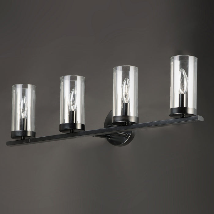Maxim 25258CLBK Four Light Bath Vanity, Black