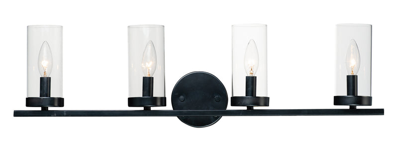 Maxim 25258CLBK Four Light Bath Vanity, Black