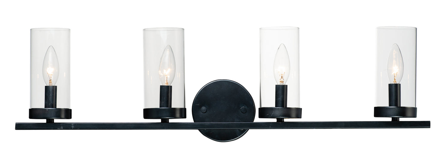 Maxim 25258CLBK Four Light Bath Vanity, Black
