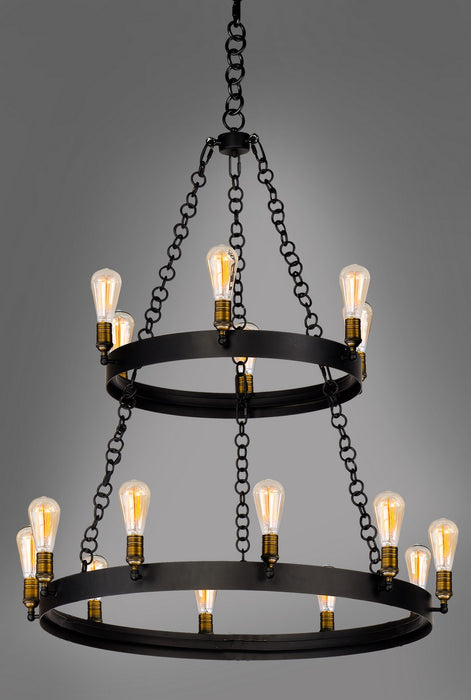 Maxim 26277BKNAB 16 Light Chandelier, Black / Natural Aged Brass