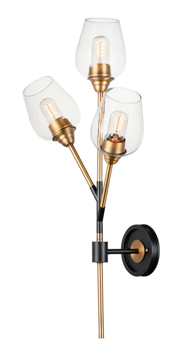 Maxim 26341CLABBK LED Wall Sconce, Antique Brass / Black