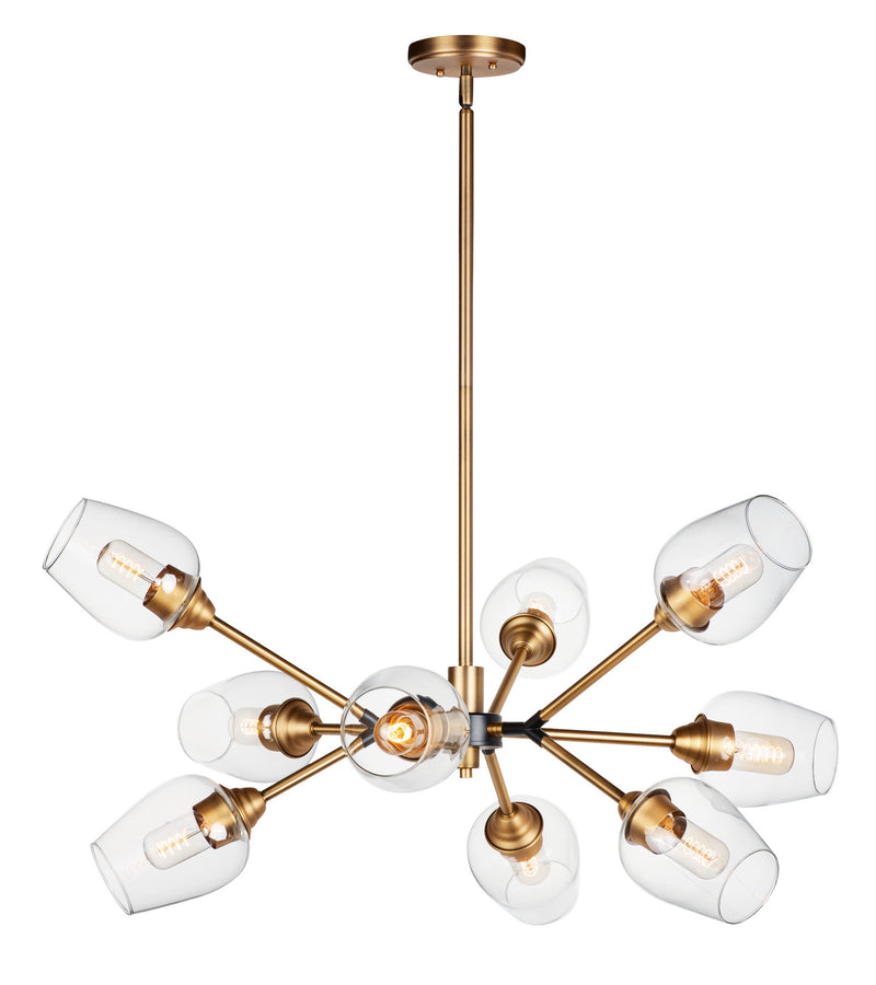 Maxim 26345CLABBK LED Chandelier, Antique Brass / Black