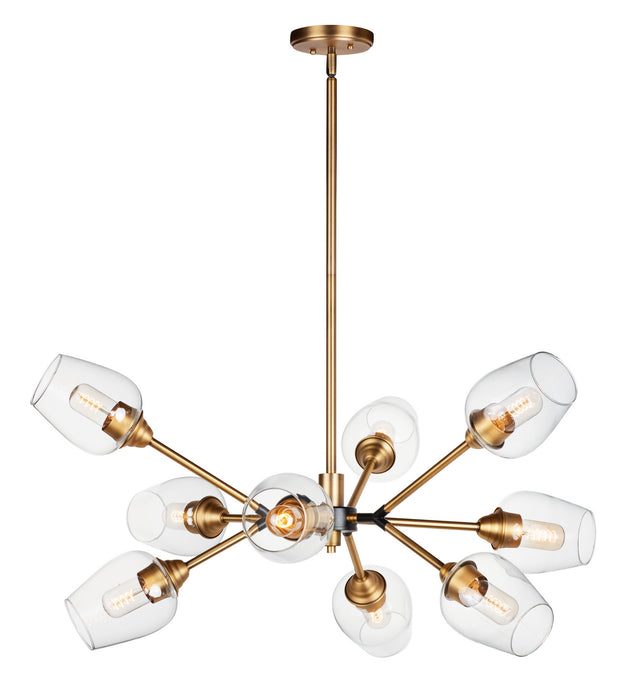 Maxim 26345CLABBK LED Chandelier, Antique Brass / Black