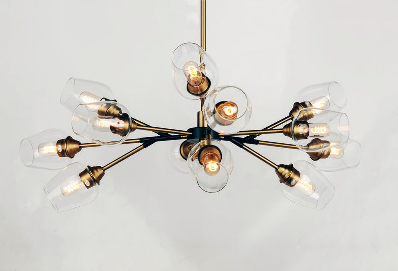 Maxim 26347CLABBK LED Chandelier, Antique Brass / Black