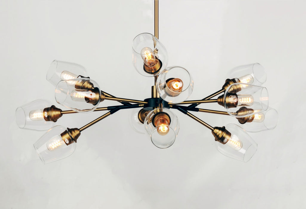 Maxim 26347CLABBK LED Chandelier, Antique Brass / Black