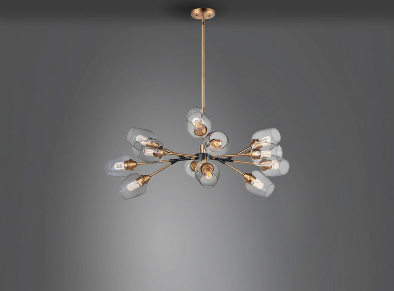 Maxim 26347CLABBK LED Chandelier, Antique Brass / Black