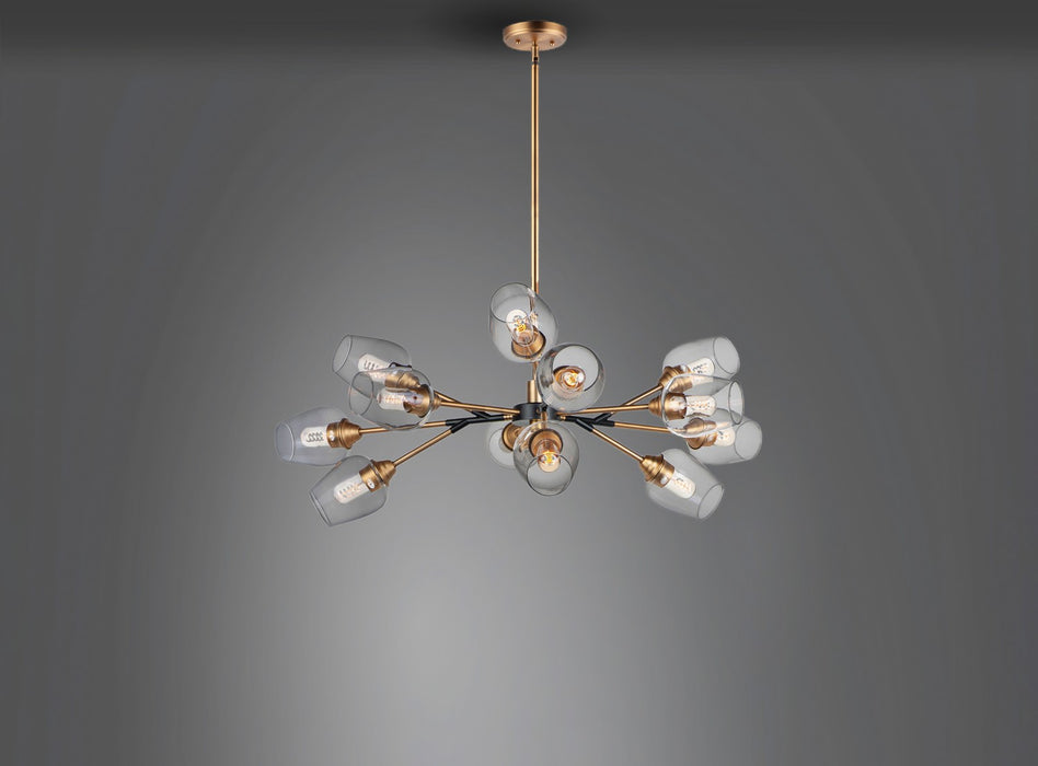 Maxim 26347CLABBK LED Chandelier, Antique Brass / Black