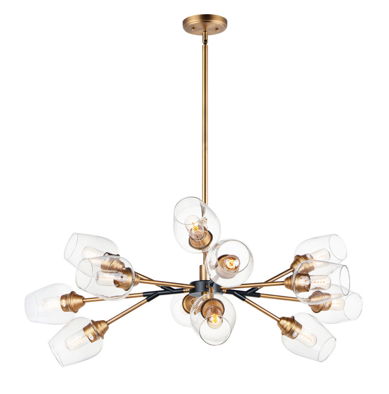 Maxim 26347CLABBK LED Chandelier, Antique Brass / Black