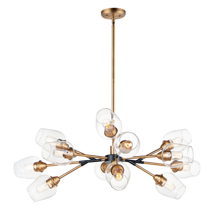Maxim 26347CLABBK LED Chandelier, Antique Brass / Black