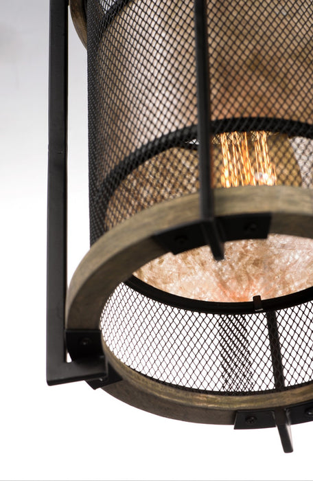 Maxim 27563BKBWAB One Light Pendant, Black / Barn Wood / Antique Brass