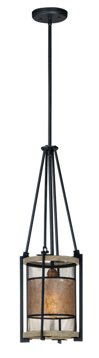 Maxim 27563BKBWAB One Light Pendant, Black / Barn Wood / Antique Brass