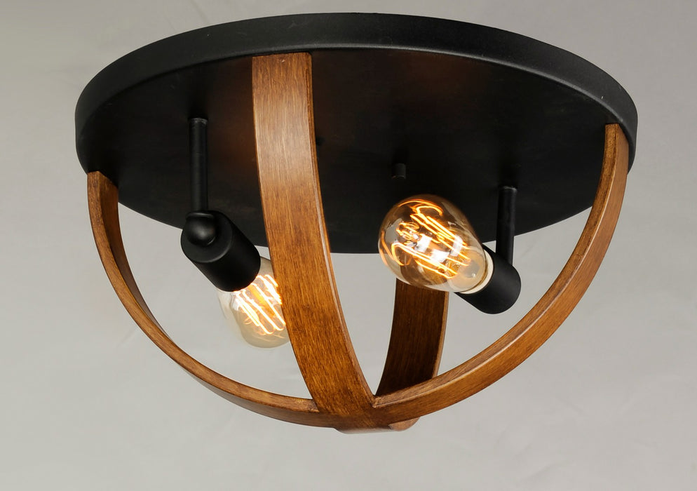 Maxim 27570APBK Two Light Flush Mount, Antique Pecan / Black