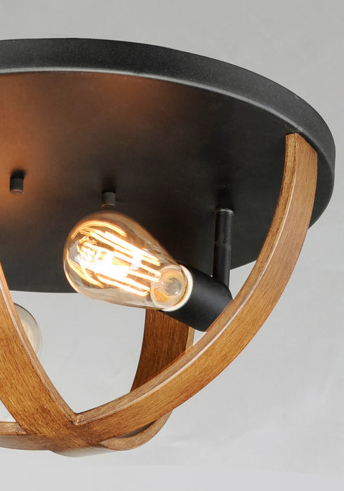 Maxim 27570APBK Two Light Flush Mount, Antique Pecan / Black