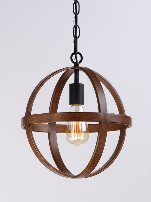 Maxim 27571APBK One Light Pendant, Antique Pecan / Black