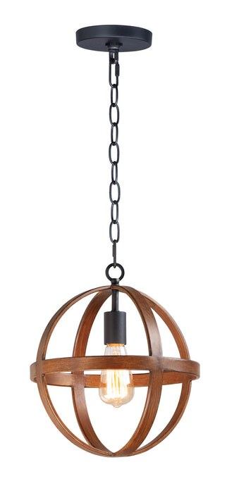Maxim 27571APBK One Light Pendant, Antique Pecan / Black