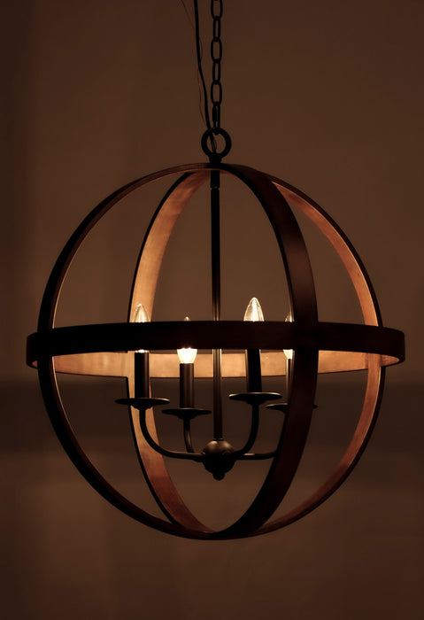 Maxim 27574APBK Four Light Pendant, Antique Pecan / Black