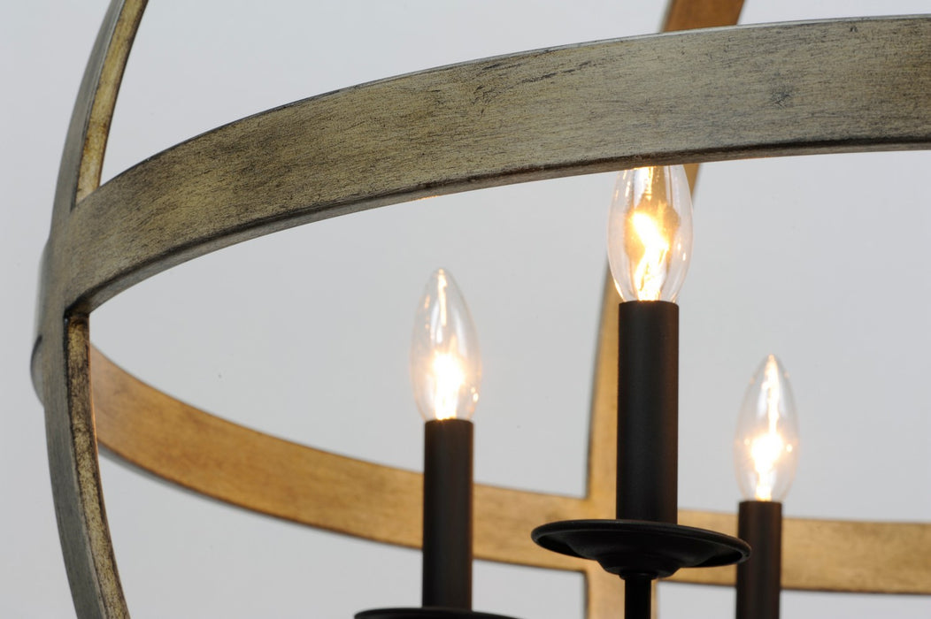 Maxim 27576BWBK Six Light Pendant, Barn Wood / Black
