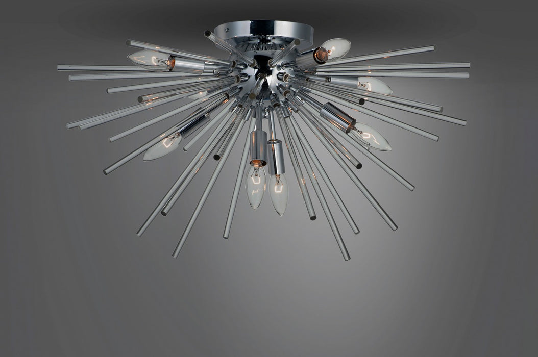 Maxim 28660CLPC Eight Light Flush Mount, Polished Chrome
