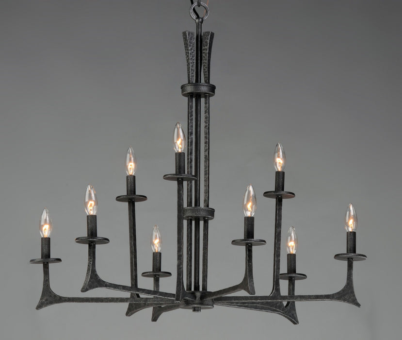 Maxim 30306NI Nine Light Chandelier, Natural Iron